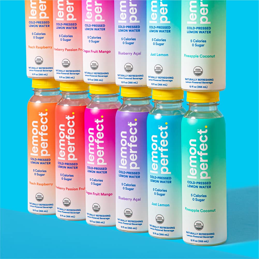 Lemon Perfect， Organic Cold-Pressed Lemon Water， Squeezed from Real Fruit， Flavored Water， Sugar-Free， Keto Certified， No Artificial Ingredients， Just Lemon (12-Pack) - Image 4